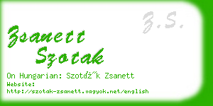 zsanett szotak business card